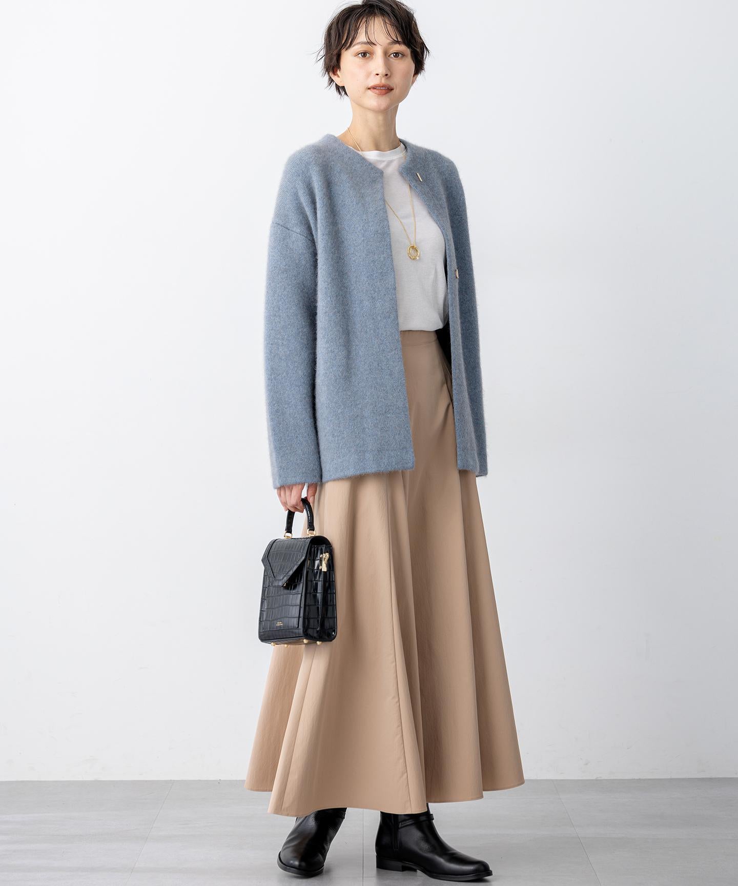 ラクーンブレンドダブルフェイス ニット アウター