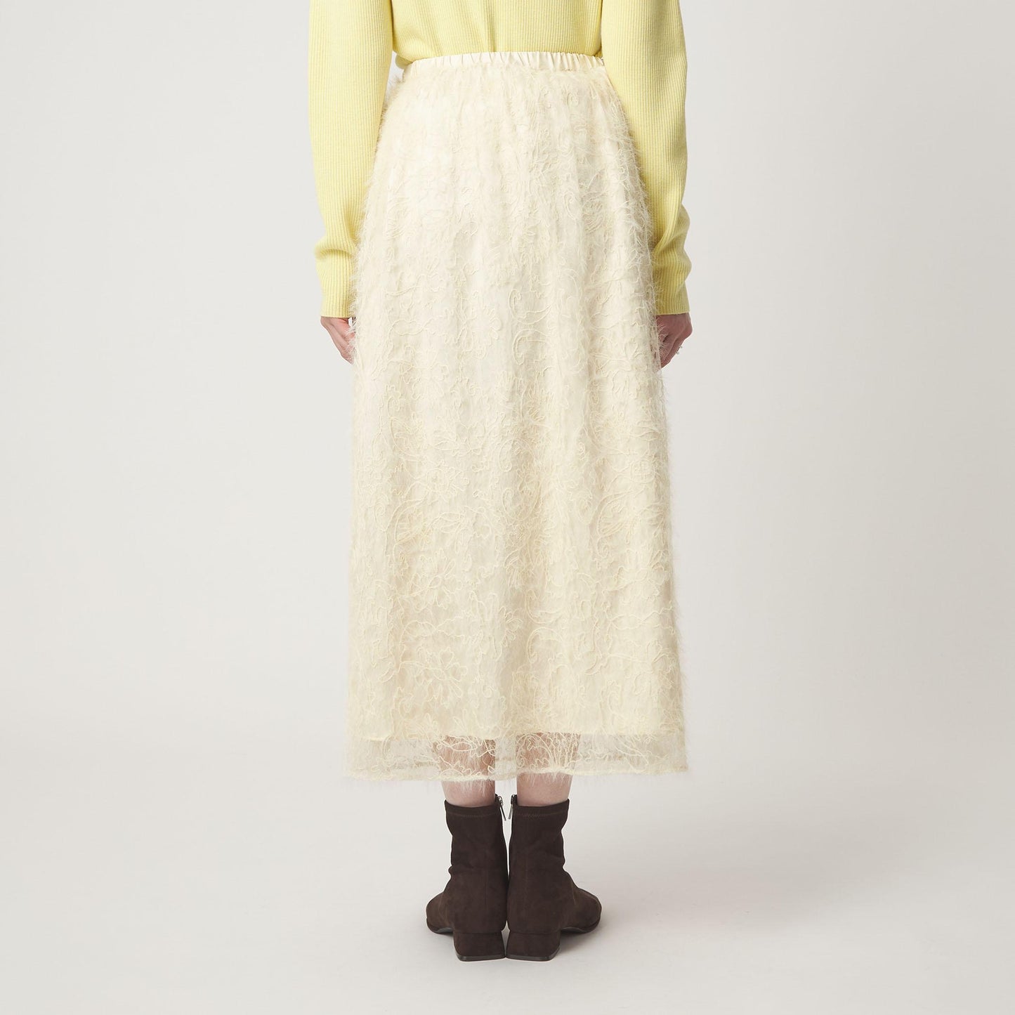 シアー レース ギャザー スカート