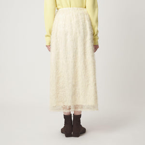 シアー レース ギャザー スカート