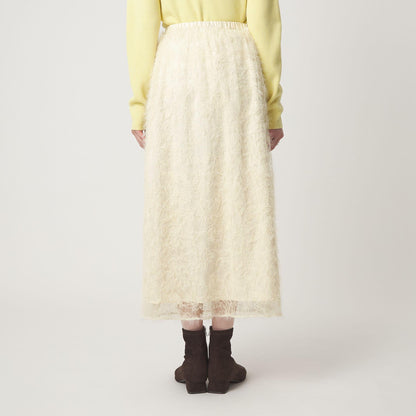 シアー レース ギャザー スカート