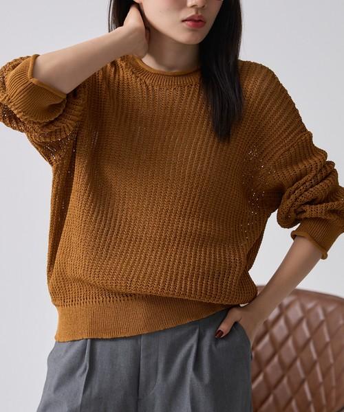 メッシュニットプルオーバー