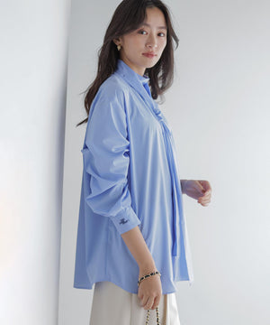 コットンタッチシャーティング刺繍入り ブラウス