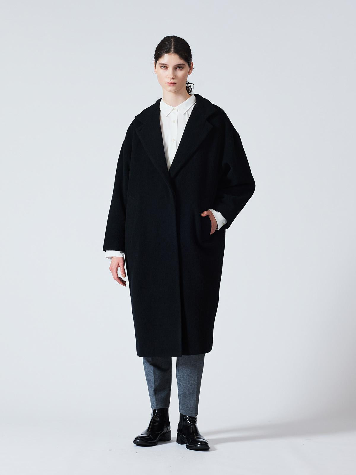 mizuiro ind ウールブレンドスタンドカラーコート