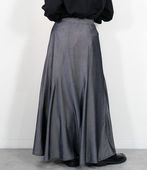 シャンブレーパネルスカート