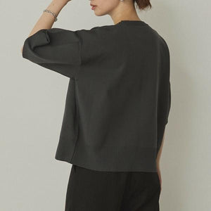 ぽわん5分袖ニットプルオーバー