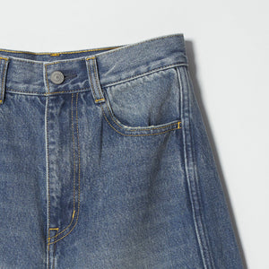 コットンデニム カーブパンツ