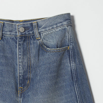 コットンデニム カーブパンツ