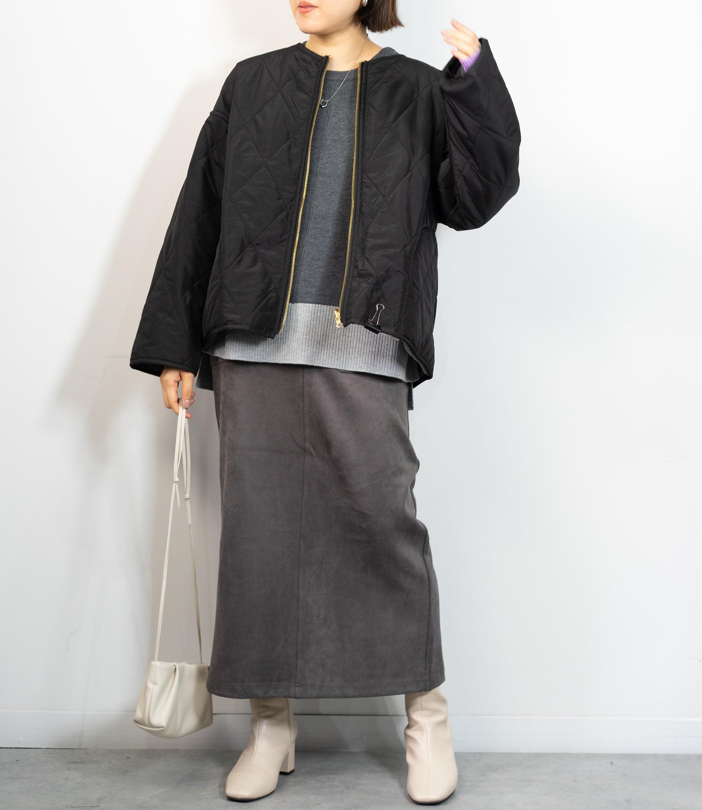 リバーシブルファーキルティングアウター
