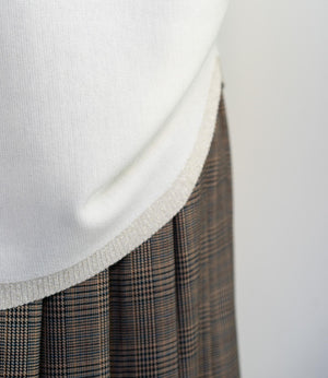 ラメボートネックラウンドニット