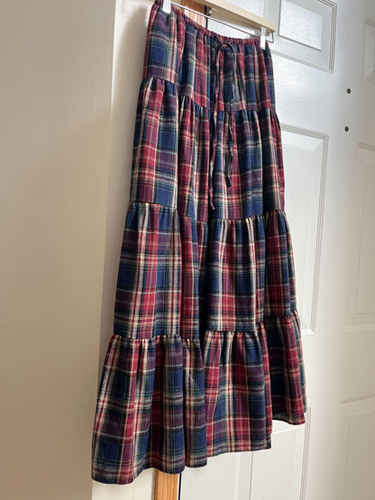 くすみタータンチェックティアードスカート
