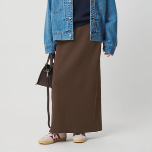 【WEB限定 Wardrobe DAILY MINIMAL】ポリエステルコットン リブニットタイトスカート ウォッシャブル