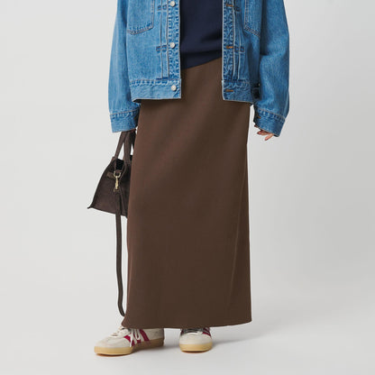 【WEB限定 Wardrobe DAILY MINIMAL】ポリエステルコットン リブニットタイトスカート ウォッシャブル