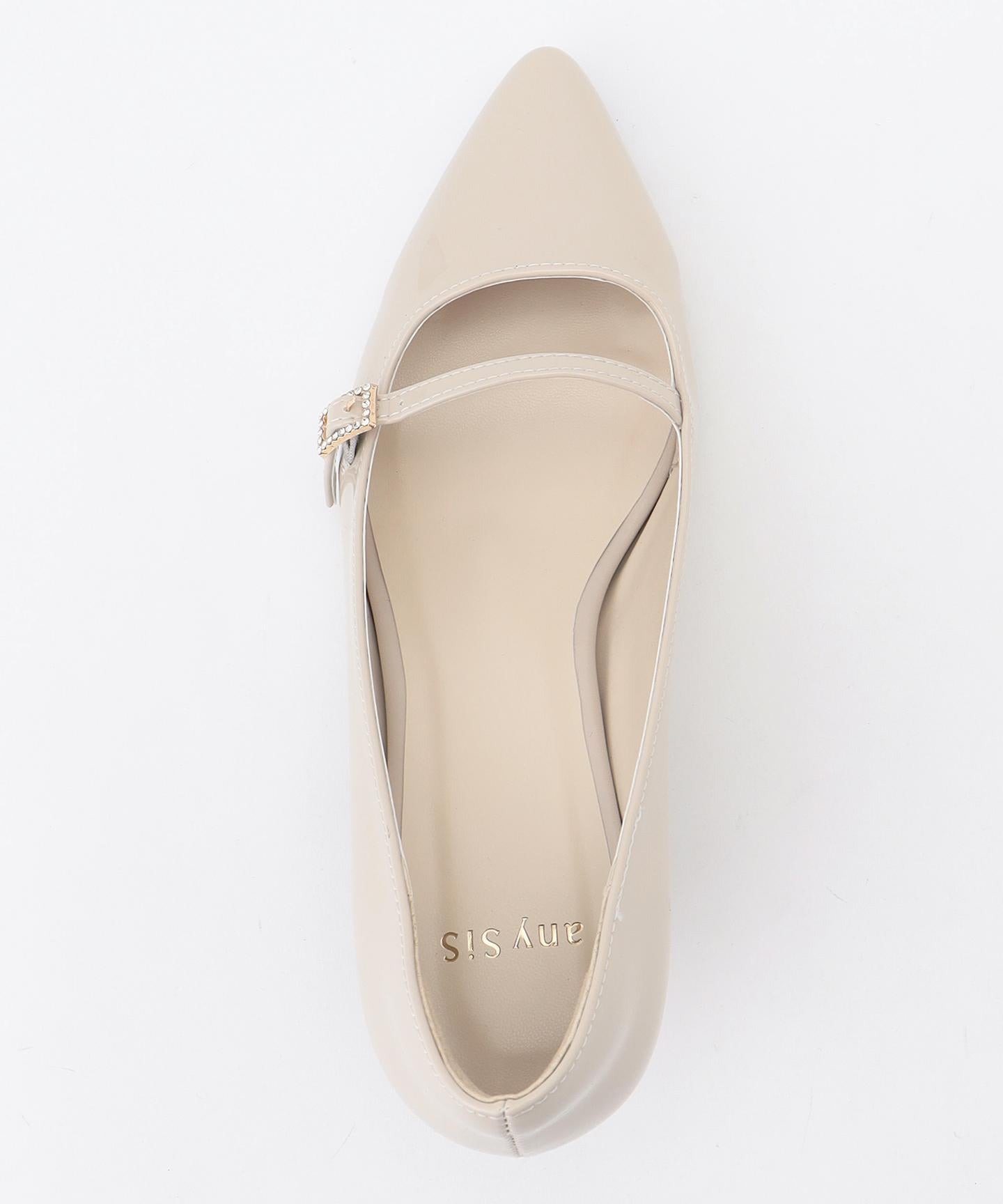 ミニストーンバックル パンプス