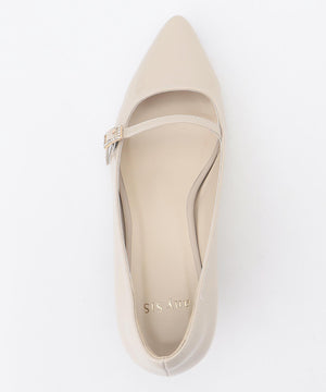 ミニストーンバックル パンプス