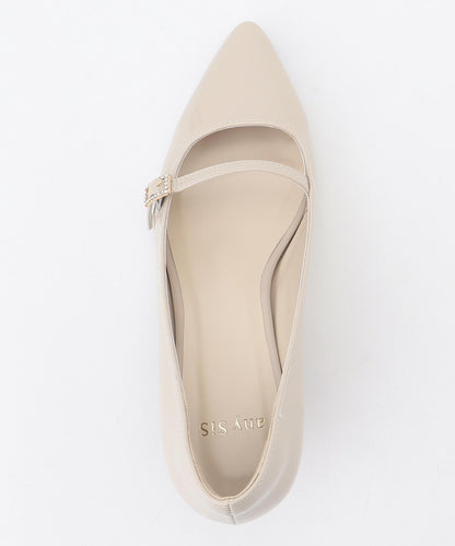 ミニストーンバックル パンプス