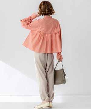 ドレープサテン 2WAY ドロスト パンツ