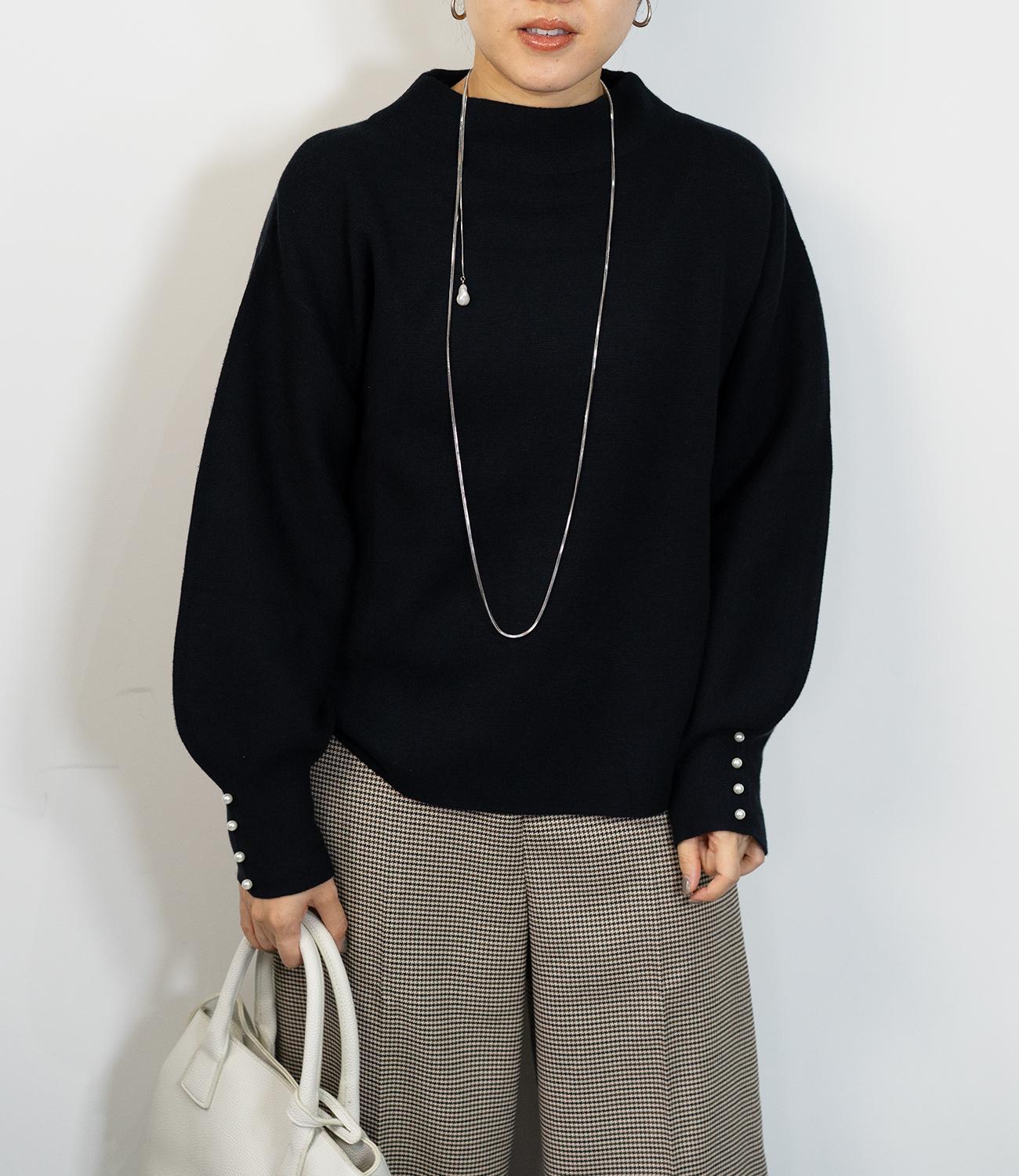 袖パールふわり袖ニット