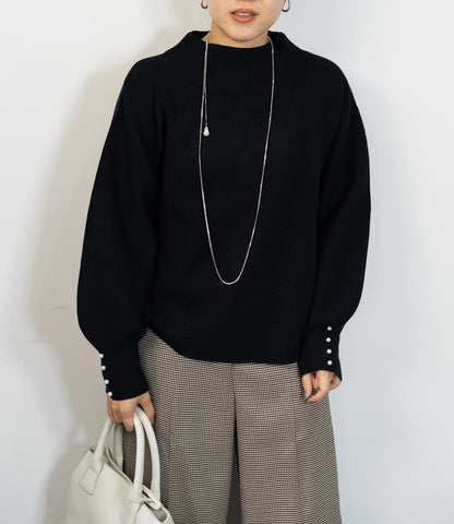 袖パールふわり袖ニット