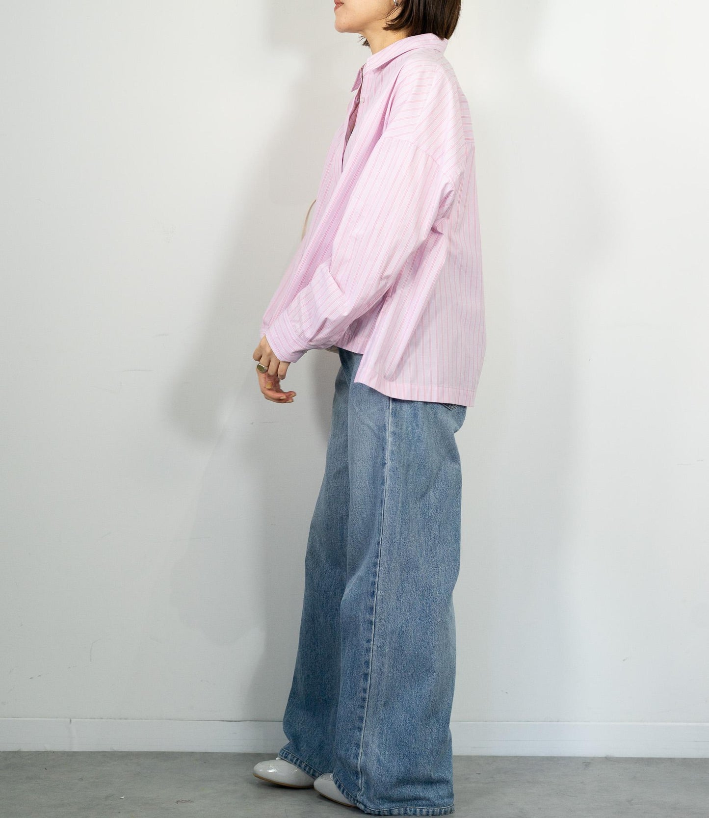 先染めストライプシャツ