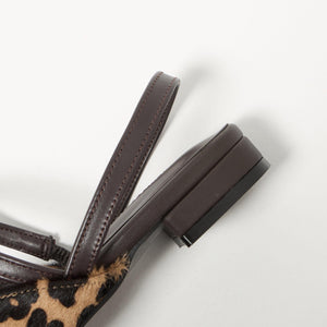 ヘアー×レザーライク コンビ フラットシューズ