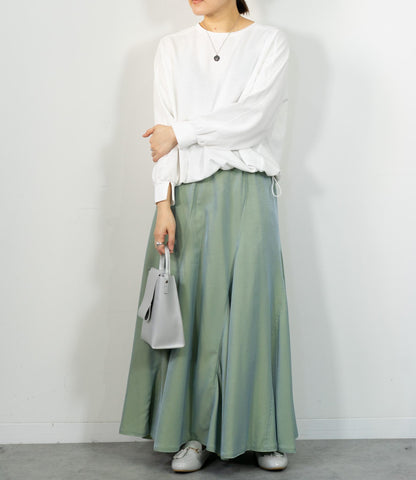 シャンブレーパネルスカート