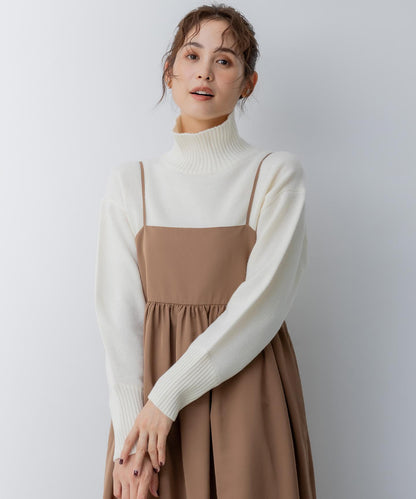 ウールカシミヤミックス ロールネック ニット