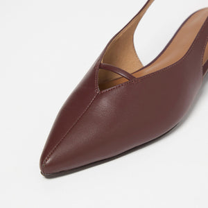 ポインテッド Vカットバー スリングバックシューズ / サンダル / パンプス