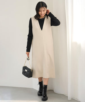 コットンカシミヤ クルーネックカットソー