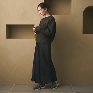 ウールブレンド シルクネップ ニットプルオーバー