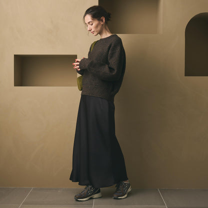 ウールブレンド シルクネップ ニットプルオーバー