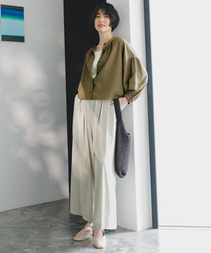 シアーテックリネンギャザーブラウス