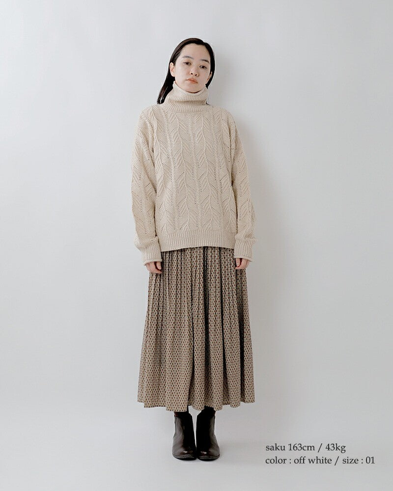 ﾔｸ混柄編みﾀｰﾄﾙ