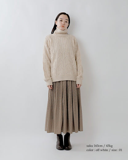 ﾔｸ混柄編みﾀｰﾄﾙ