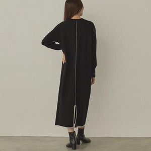 バイカラーストレートニットワンピース