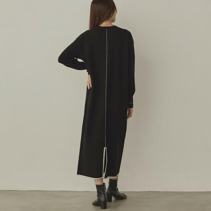 バイカラーストレートニットワンピース