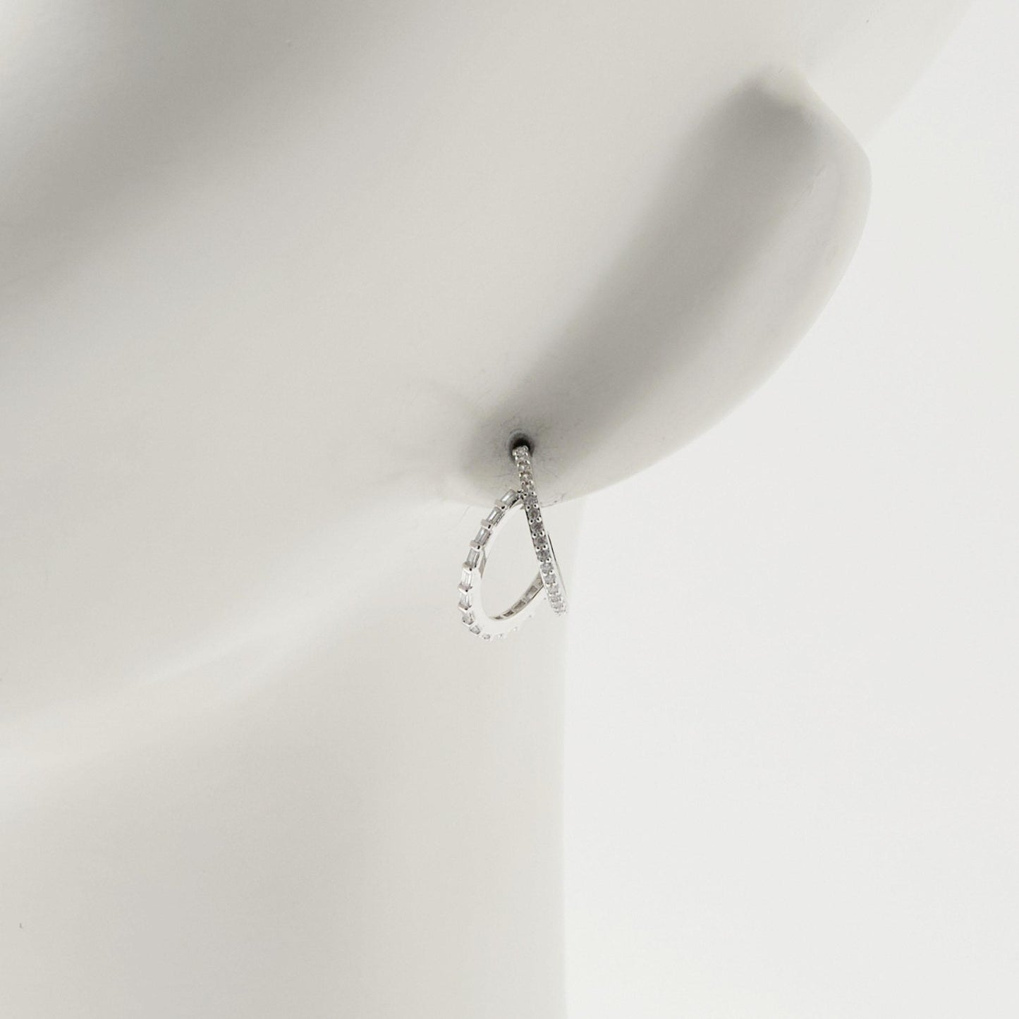 パヴェ ダブルフープ ピアス