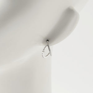 パヴェ ダブルフープ ピアス