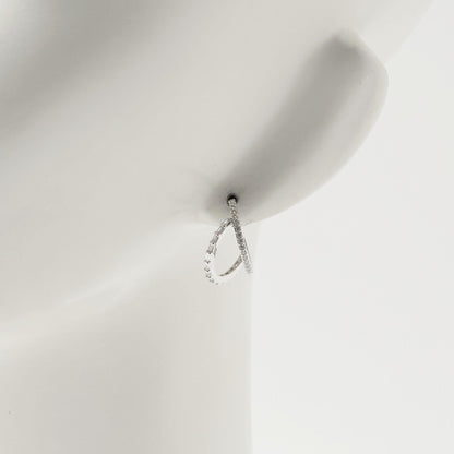 パヴェ ダブルフープ ピアス