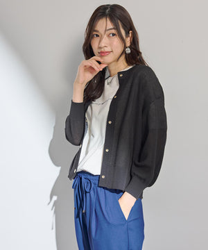 シアーニットショートカーディガン