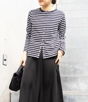 ボーダースナップカーディガン