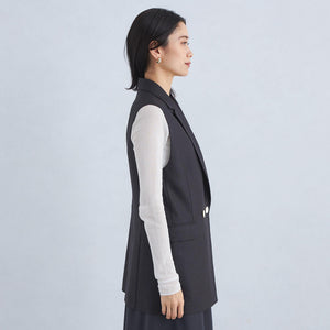 リネンライク ジレ -マシンウォッシャブル・ストレッチ-