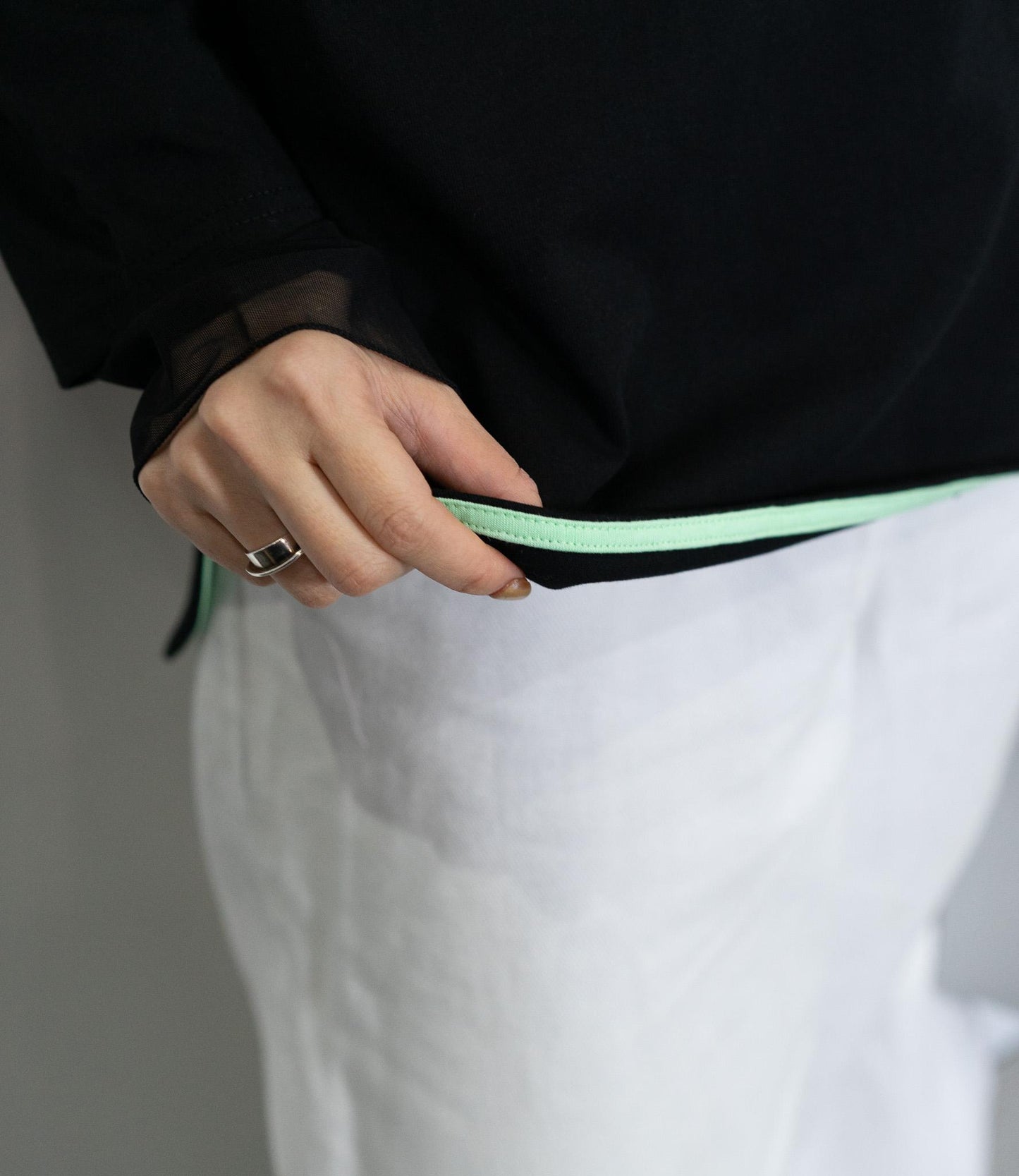 ポイントカラーロングTシャツ