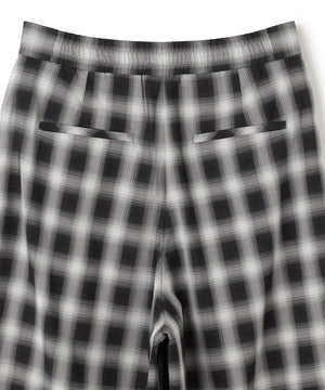 シアー オンブレーチェック ワイドパンツ