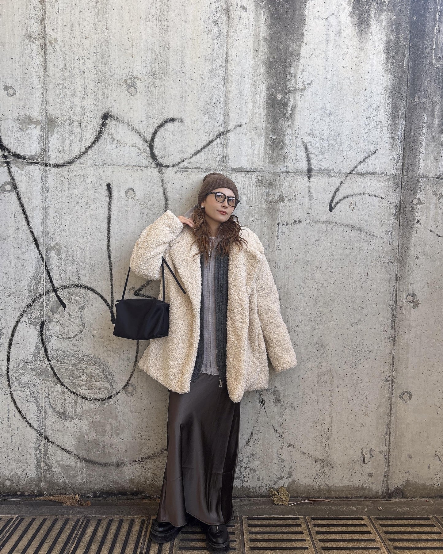 レイヤードニットジップアップ