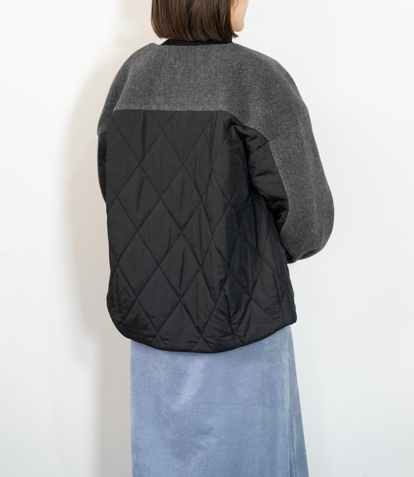 メランジ切替ノーカラーコート