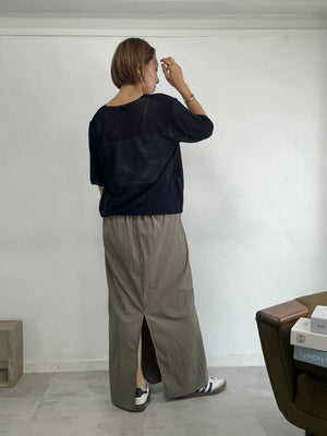 Vネックリネンカットソー