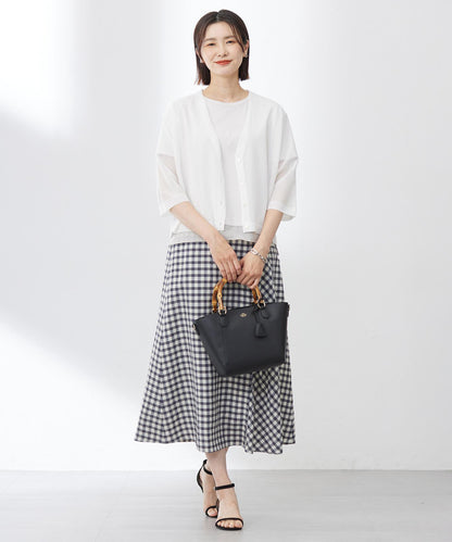 SHEER LIGHT KNIT Vネック カーディガン
