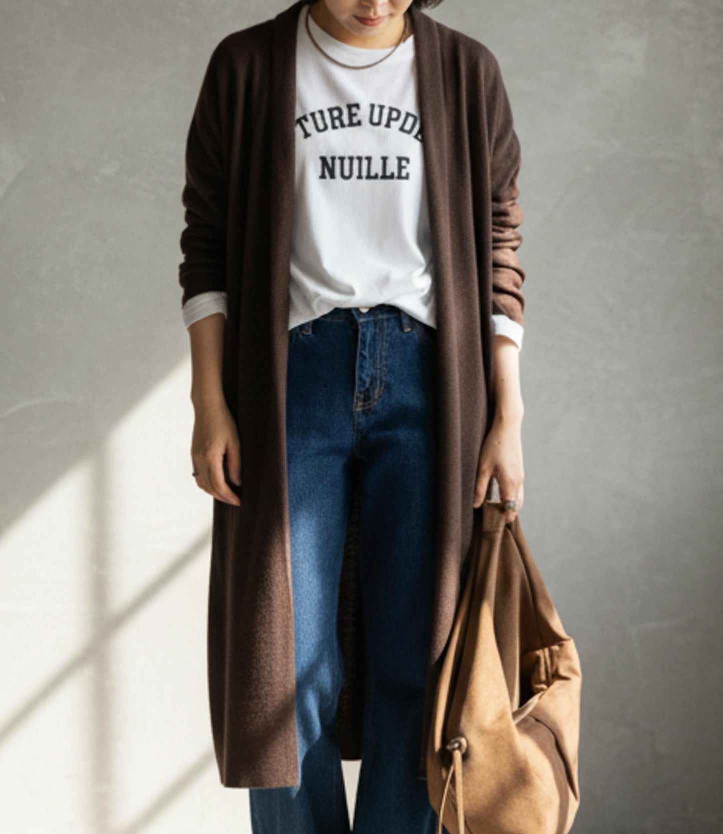 着流しニットコーディガン