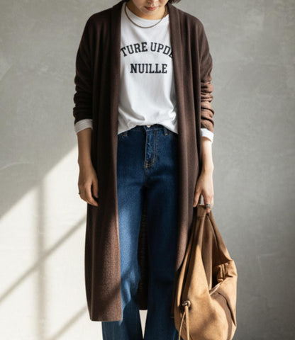 着流しニットコーディガン