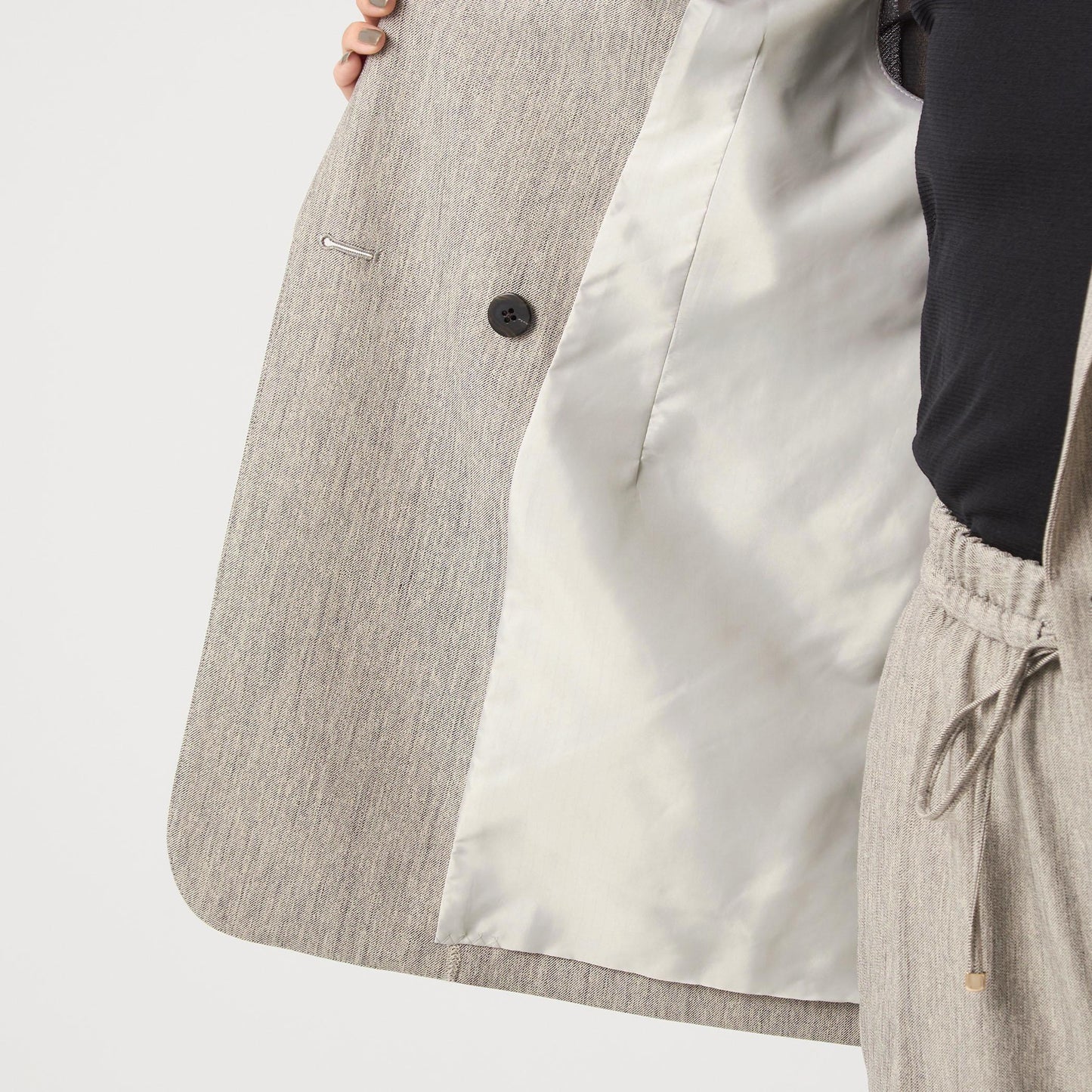 ツイードライク ジレ マシンウォッシャブル 帯電防止